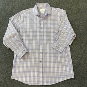 Ryan Seacrest Button Up Dress Shirt Slim Stretch Fit 16.5 36/37 Non Iron Purple